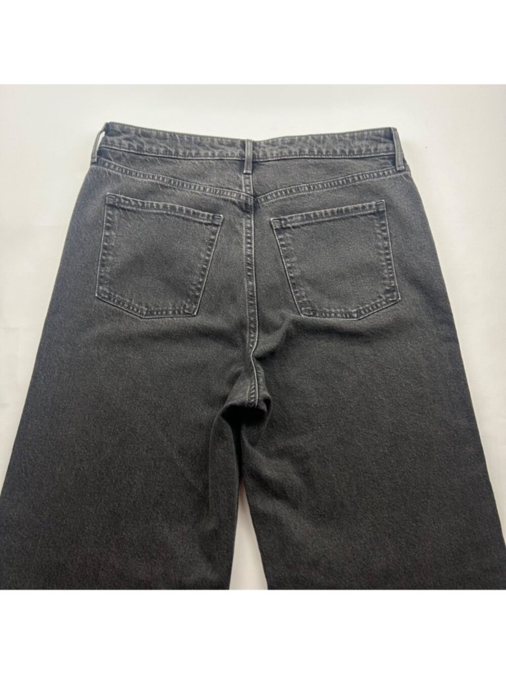TALL Old Navy Washed Black Denim High Rise Wide Leg Jeans 10T - Picture 7 of 7